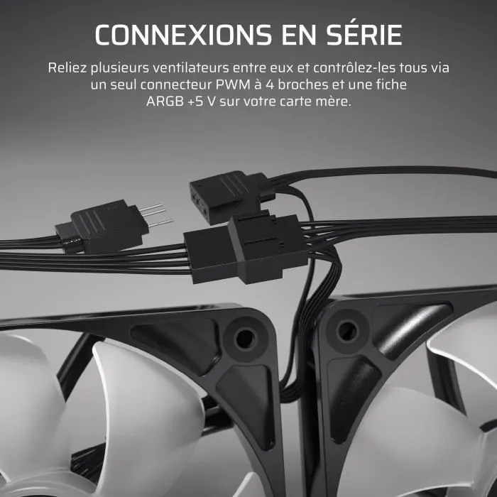 Corsair RS120 Ventilador ARGB de 120 mm (Pack de 3) - Blanco 3