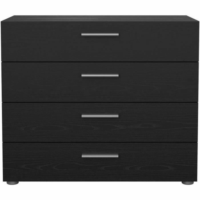 Cómoda - 4 cajones - Negro - L80,2 x P40,25 x H68,1 cm 5 Cómoda - 4 cajones - Negro - L80,2 x P40,25 x H68,1 cm 5