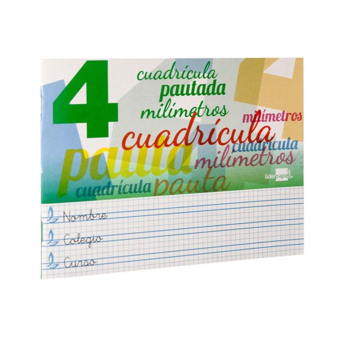 Libreta Liderpapel Pautaguia Tapa Cartoncillo 32 Hojas Din A5 70 gr Cuadriculado Pautado 4 mm Apaisado Con Margen 10 unidades 4