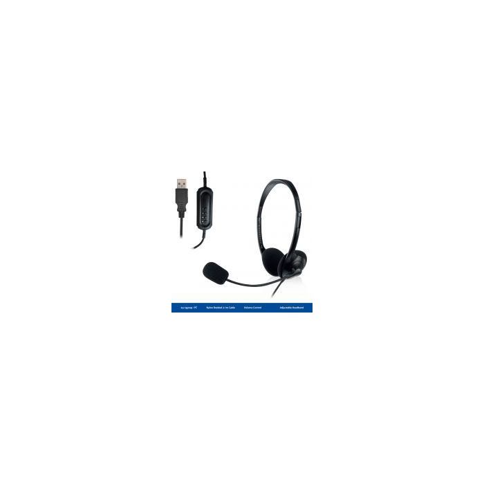 Ewent Auricular Ew3568 USB con Micrófono, Estéreo, Diadema Ajustable, Cable 2.1m, Ideal para Skype y Música 3 Ewent Auricular Ew3568 USB con Micrófono, Estéreo, Diadema Ajustable, Cable 2.1m, Ideal para Skype y Música 3