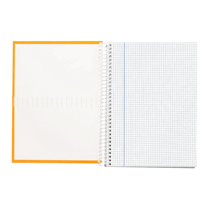 Liderpapel Cuaderno Espiral A4 Crafty Tapa Forrada 80 Hojas 90gr Cuadro 4mm con Margen Color Naranja 7