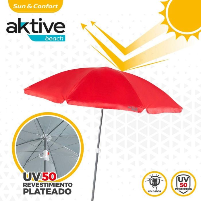 Sombrilla Aktive 180 x 193 x 180 cm 180 x 180 x 180 cm 180 x 196 x 180 cm (12 Unidades) 4