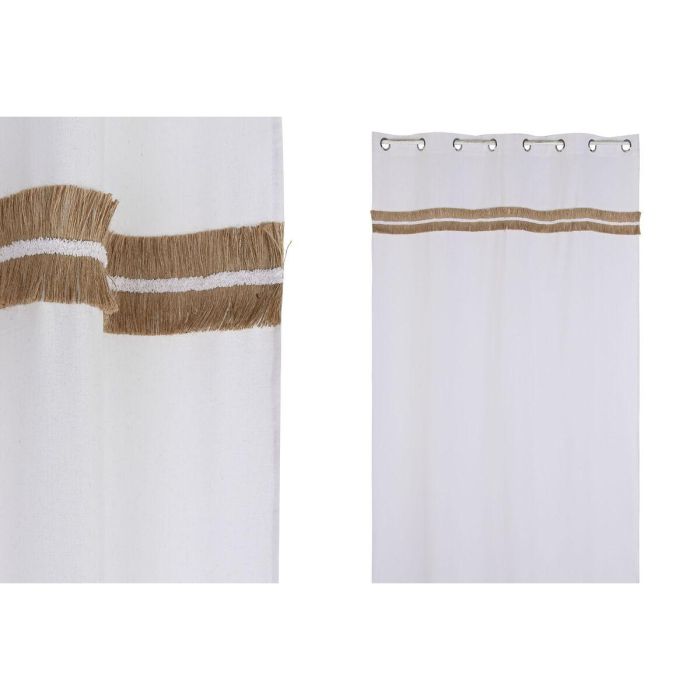 DKD Home Decor Cortina Cottage Blanco Natural 260x140 cm, Algodón, Yute y Poliéster con Anillas. Colección Nature23 0 DKD Home Decor Cortina Cottage Blanco Natural 260x140 cm, Algodón, Yute y Poliéster con Anillas. Colección Nature23 0