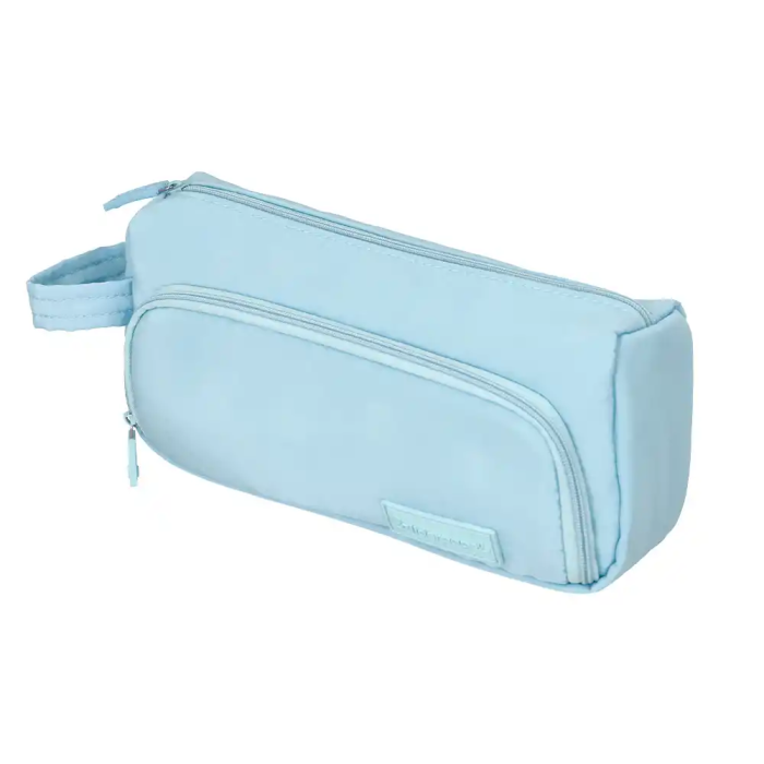 Liderpapel Estuche Portatodo Minibag, Azul Pastel, 2 Cremalleras, Bolsillo Interior, 210x100x70 mm 2