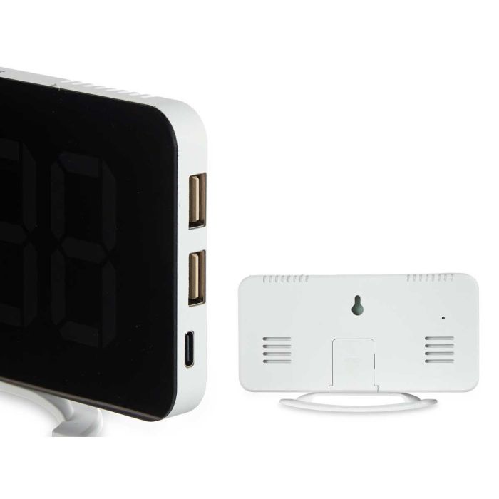 Giftdecor Reloj Espejo Blanco Plástico ABS 15.7x7.7x1.5 cm con Cable USB y Pila CR2016 (Set de 12) 4 Giftdecor Reloj Espejo Blanco Plástico ABS 15.7x7.7x1.5 cm con Cable USB y Pila CR2016 (Set de 12) 4