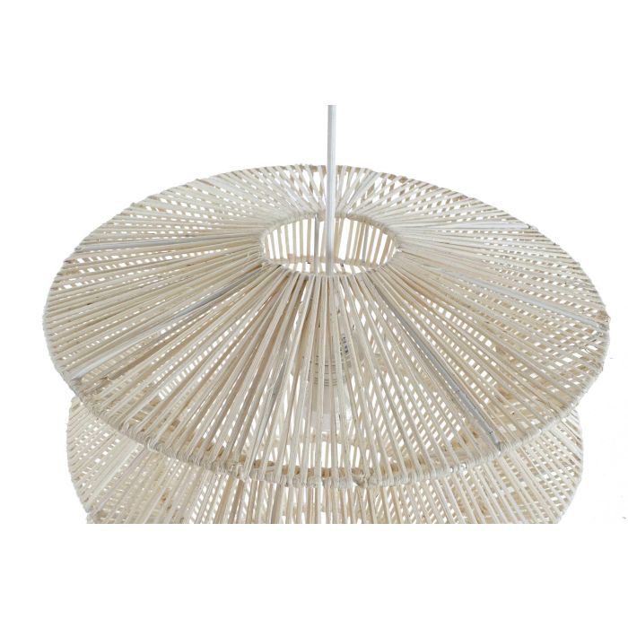DKD Home Decor Lámpara de Techo Urban Ratán Hierro Marron Claro 40 x 54 x 40 cm E27 1