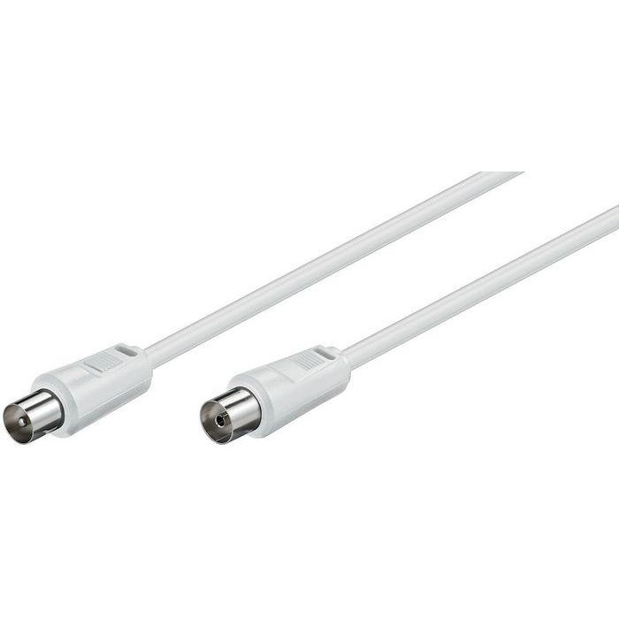 MicroConnect Coaxial, M-F, 0.5m, White, 75 Ohm MicroConnect Coaxial, M-F, 0.5m, White, 75 Ohm