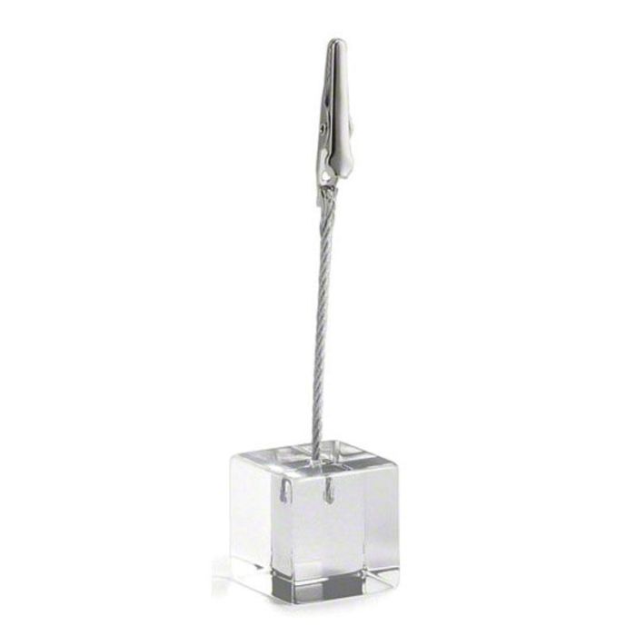 TABLECRAFT - CH5/6 - Pack de 6 unidades - Tarjetero con base cuadrada - 2,5 x 2,5 x 1,5 cm - Transparente