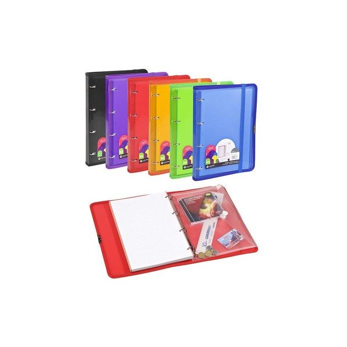 Carpebloc Carchivo Dune Pp A4 4 An.Mixtas 20Mm Con Rec. 120 Hj. Cuadric.4X4 Naranja (Set de 3)