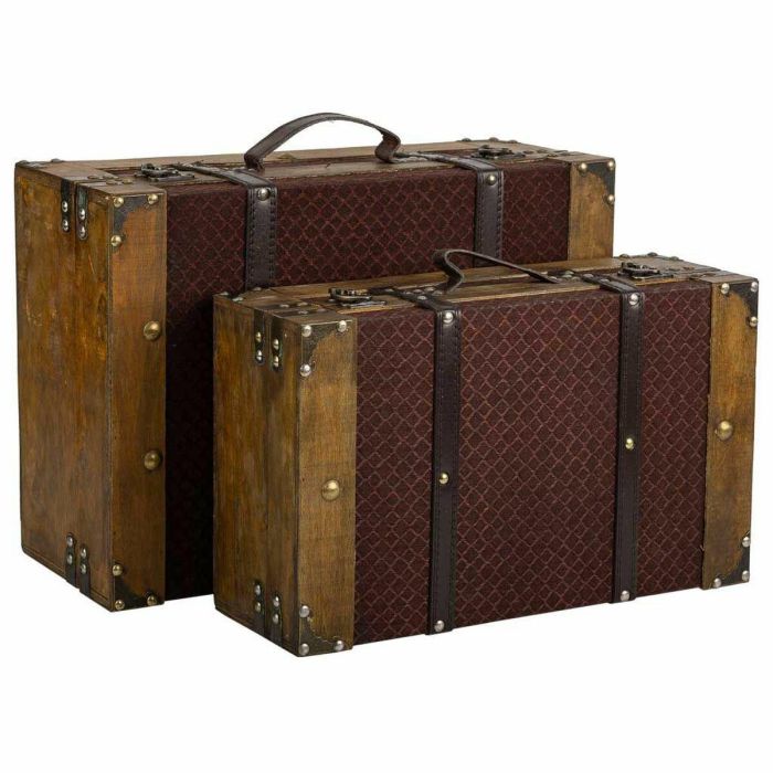 Juego de Maletas Alexandra House Living Marrón PVC Madera Metal Tela Vintage 31 x 17 x 45 cm 40 x 24 x 13,5 cm Decorativo 2 Piez 0 Juego de Maletas Alexandra House Living Marrón PVC Madera Metal Tela Vintage 31 x 17 x 45 cm 40 x 24 x 13,5 cm Decorativo 2 Piez 0