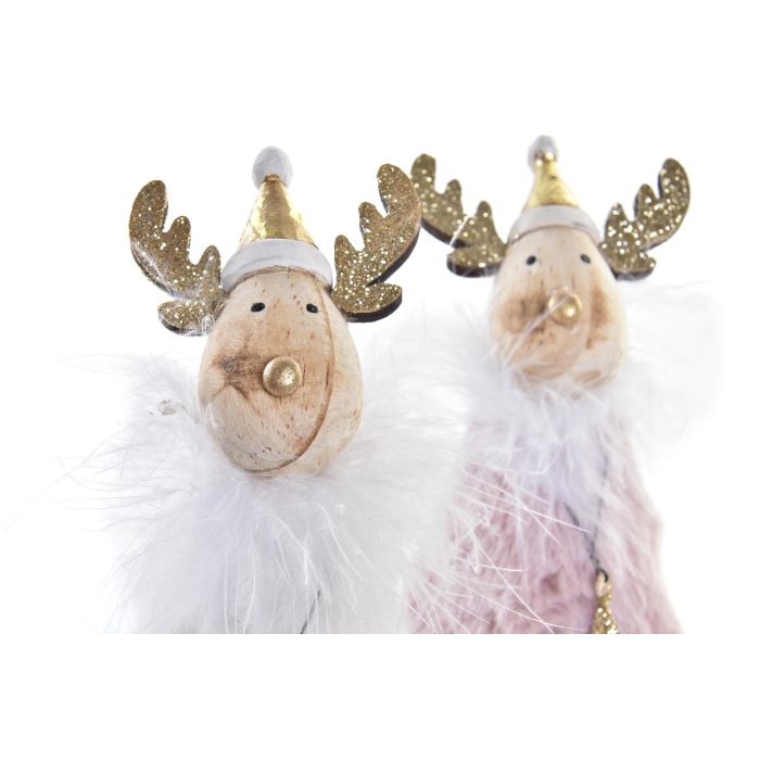 DKD Home Decor Figura de Navidad Reno Fantasía Blanco Rosa Palo Dorado Metal Lana Pack 6 Unidades 5.5x17.5x5.5 cm 1 DKD Home Decor Figura de Navidad Reno Fantasía Blanco Rosa Palo Dorado Metal Lana Pack 6 Unidades 5.5x17.5x5.5 cm 1
