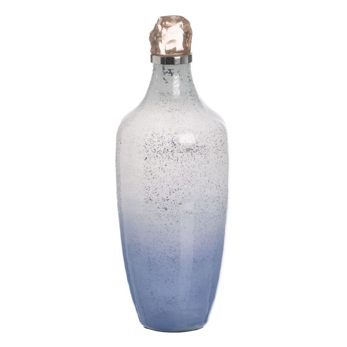 Botella Azul Plateado Resina Cristal 16 x 16 x 44 cm Decorativa 6