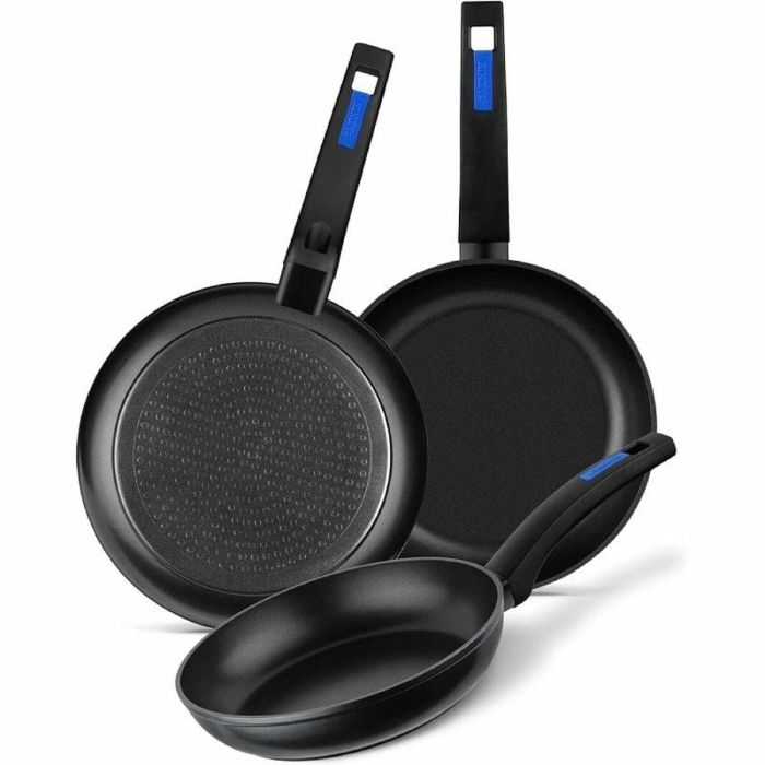 Juego de Sartenes Monix M811200 Negro Baquelita Aluminio Forjado 3 Piezas 0 Juego de Sartenes Monix M811200 Negro Baquelita Aluminio Forjado 3 Piezas 0