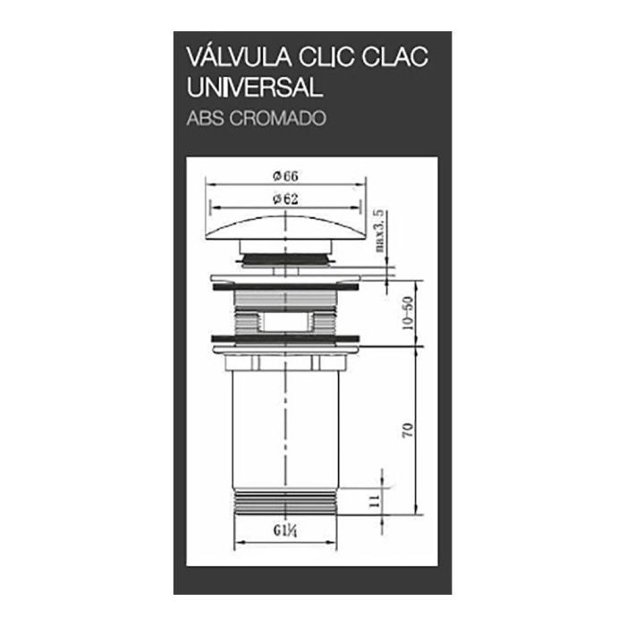 Edm Desagüe Clic-Clac Universal para Lavabo y Bidé, Cromado