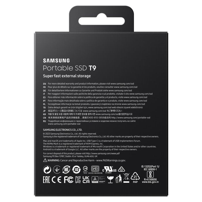 Samsung MU-PG4T0B 4TB SSD USB 3.2 Gen2 Tipo C 2000MB/s Negro