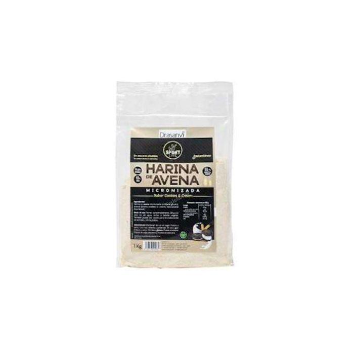 Sport Live Harina de Avena Micronizada Sabor Cookies & Cream 1kg – Sin Azúcares Añadidos