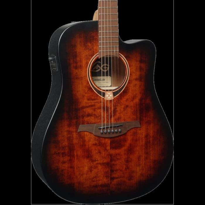 LAG Guitarra Cústica Electroacústica Tramontane 70 A/E Dreadnought Cutaway Sunburst