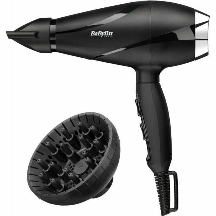 BaByliss 6713DE Secador de Pelo Shine Pro 2200W, 110 km/h, Iónico, 2 Temperaturas/Velocidades, Aire Frío, Difusor y Concentrador, Profesional