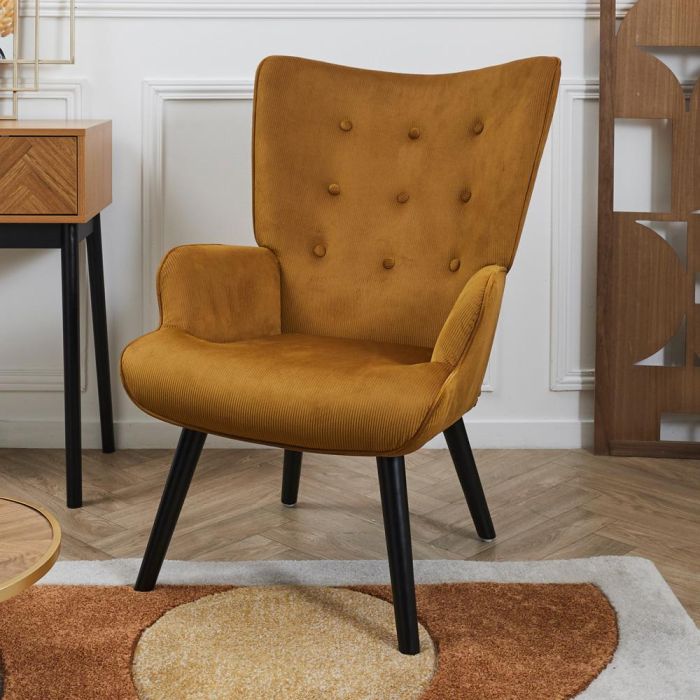 Home Deco Factory Butaca-Sillón Giulia Mostaza Colección Lounge 1