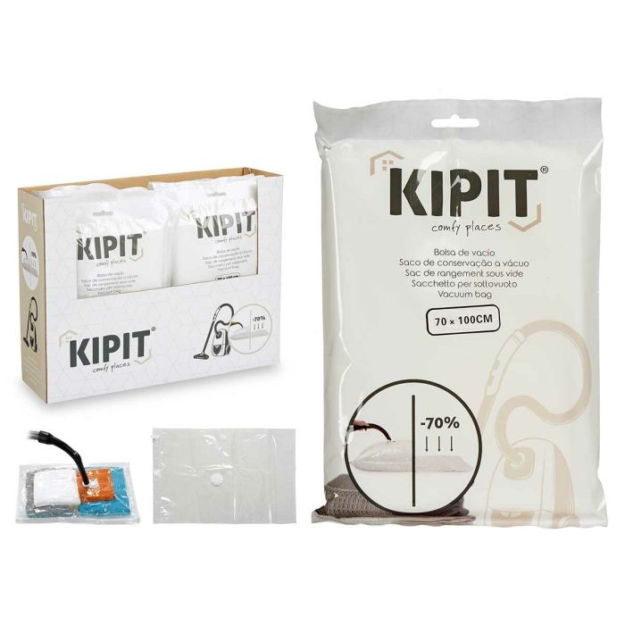 Bolsas de Vacío Kipit 54205 Transparente Plástico 20 x 30 x 3 cm 70 x 100 cm (12 Unidades) 1