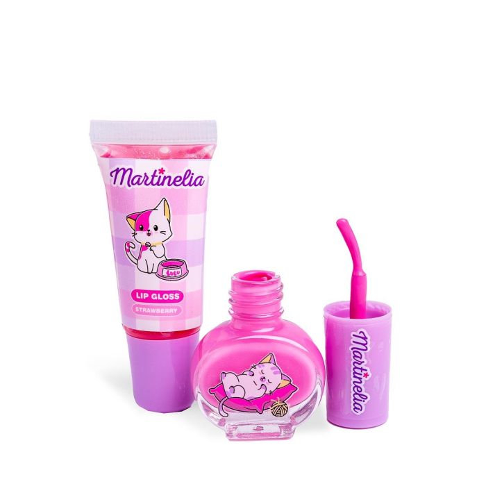 Martinelia 85478 Set Infantil Brillo de Labios y Esmalte de Uñas Soluble con Diseño Kitty en Lata de Metal Lulu & Duky 2