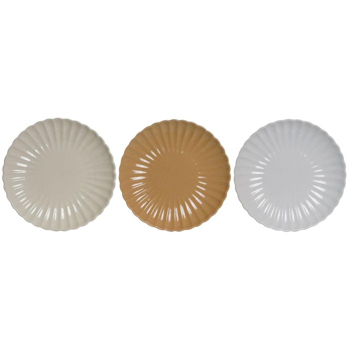 Plato Scandi DKD Home Decor Beige Blanco 20 x 2.5 x 20 cm (6 Unidades) Plato Scandi DKD Home Decor Beige Blanco 20 x 2.5 x 20 cm (6 Unidades)