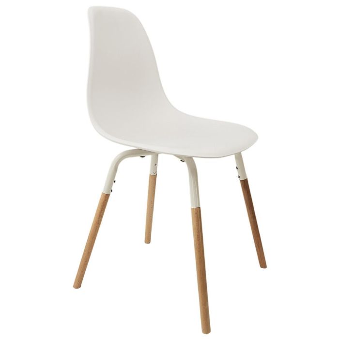 Home Deco Factory Silla Phenix Blanca Estilo Escandinavo - Polipropileno, Hierro, Haya - 55x45,9 cm; h.81,9 cm 0 Home Deco Factory Silla Phenix Blanca Estilo Escandinavo - Polipropileno, Hierro, Haya - 55x45,9 cm; h.81,9 cm 0