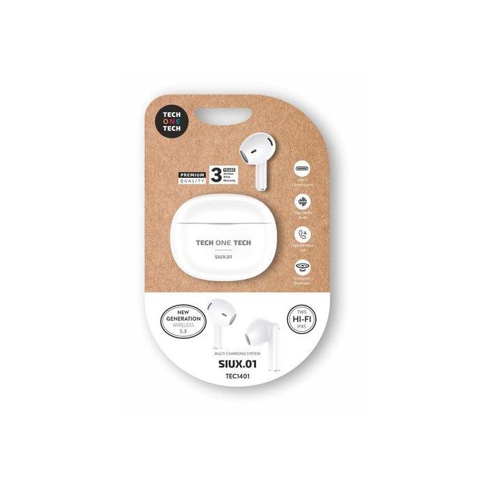 Auriculares Tech-One-Tech Siux.01 Bluetooth Microfono Integrado Blanco