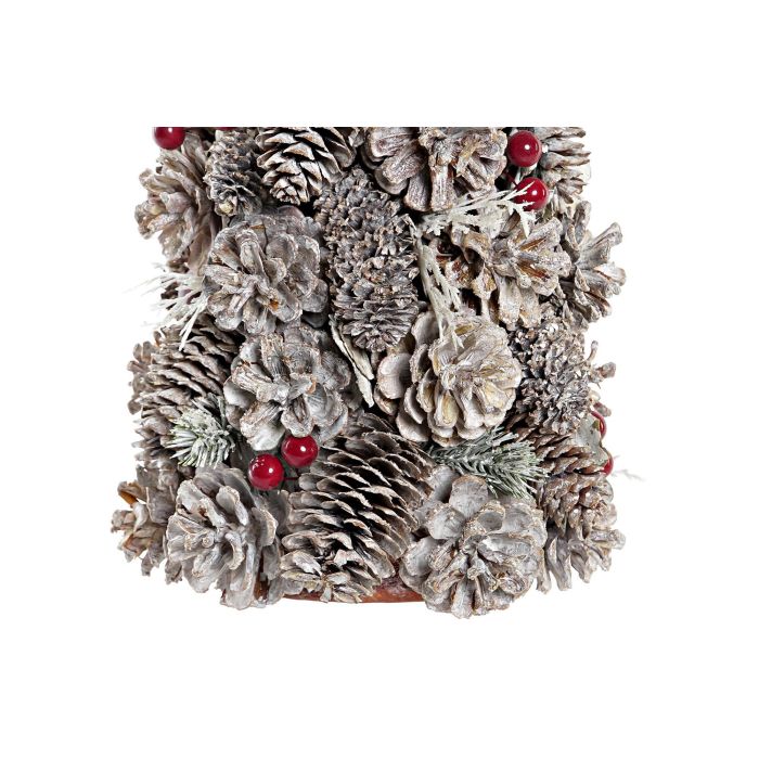 DKD Home Decor Cono de Navidad Alpino Decoración Festiva en Blanco y Rojo, Fabricado con Piña y Porexpan, 21x47x21 cm 1 DKD Home Decor Cono de Navidad Alpino Decoración Festiva en Blanco y Rojo, Fabricado con Piña y Porexpan, 21x47x21 cm 1