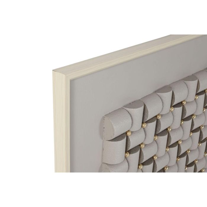 DKD Home Decor Cuadro Moderno Abstracto para Pared Beige Blanco 100x100x3.5 cm, Set de 2 Unidades Surtidas 3 DKD Home Decor Cuadro Moderno Abstracto para Pared Beige Blanco 100x100x3.5 cm, Set de 2 Unidades Surtidas 3