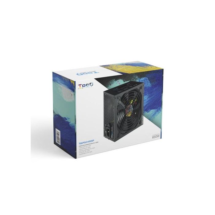 TooQ TQAPOLO-650SP Fuente de Alimentación ATX 650W con PFC Activo, Ventilador silencioso 140mm, Crossfire SLI 6