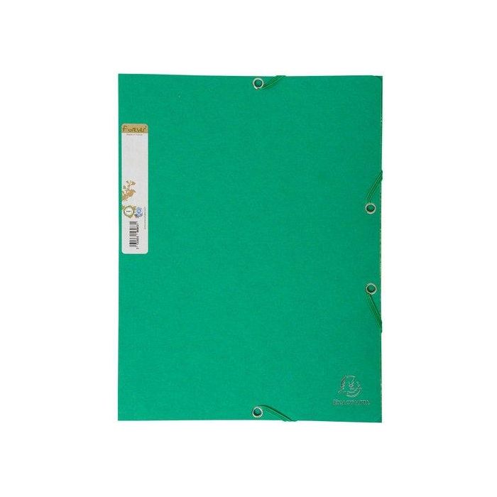 Carpeta De Gomas Y Solapas Exacompta Forever Carton A4 Con Etiqueta Verde