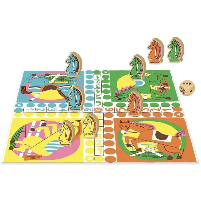 Nathan NAT8410446315446 Juego de mesa Caballitos Gran Clásico Ilustraciones Originales 1