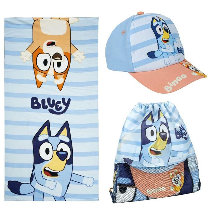Saquito con toalla y gorra infantil bluey 3 Saquito con toalla y gorra infantil bluey 3