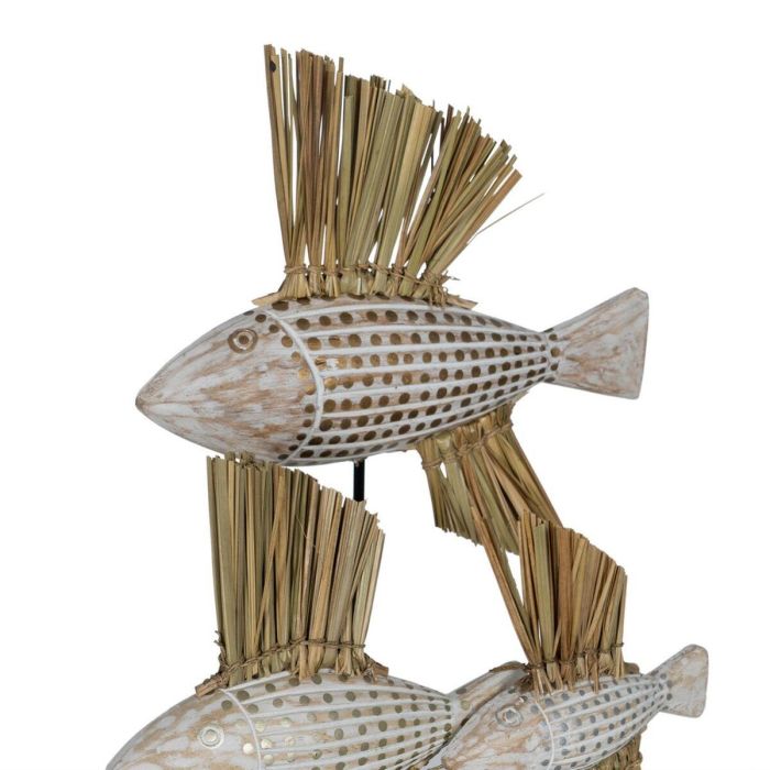 Figura Decorativa Blanco Marrón Natural Peces 30 x 10 x 40 cm 2