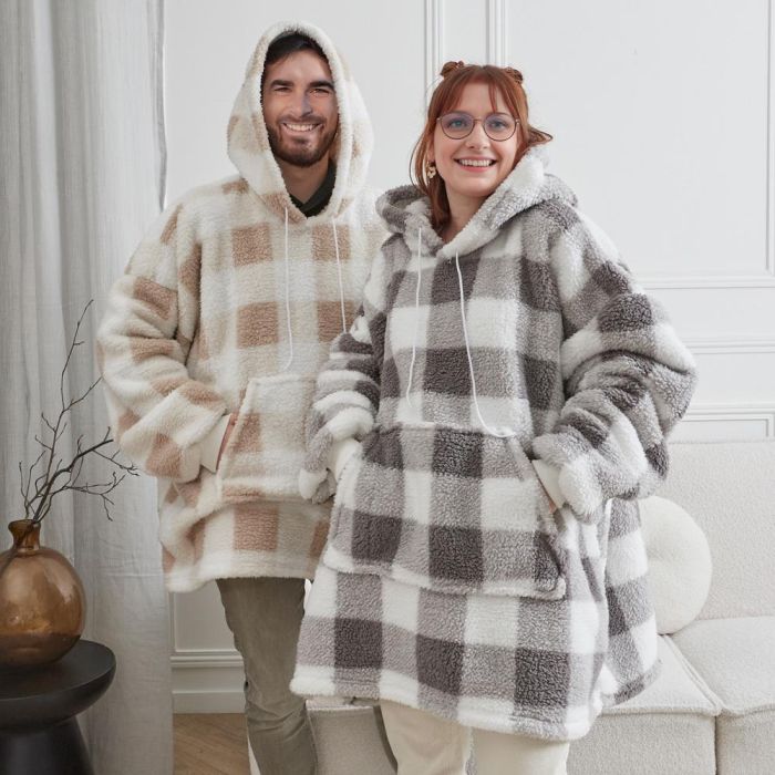 Home Deco Factory Sudadera Con Capucha Cuadros Poliéster 1 Home Deco Factory Sudadera Con Capucha Cuadros Poliéster 1