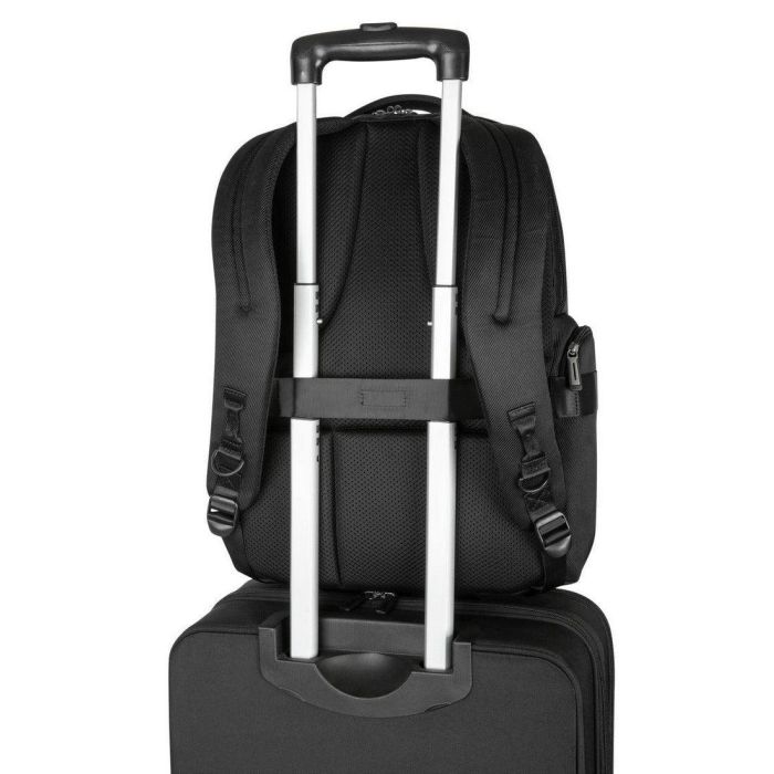 Targus Mobile Elite Mochila para Portátiles 15-16 pulgadas, Protección SafePort Sling, Cremalleras Bloqueables, Negra, 36x19x49 cm 9
