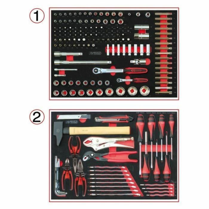 Ks Tools 714.0184 Juego de Herramientas con 2 Cajones para Carro - 184 Piezas
