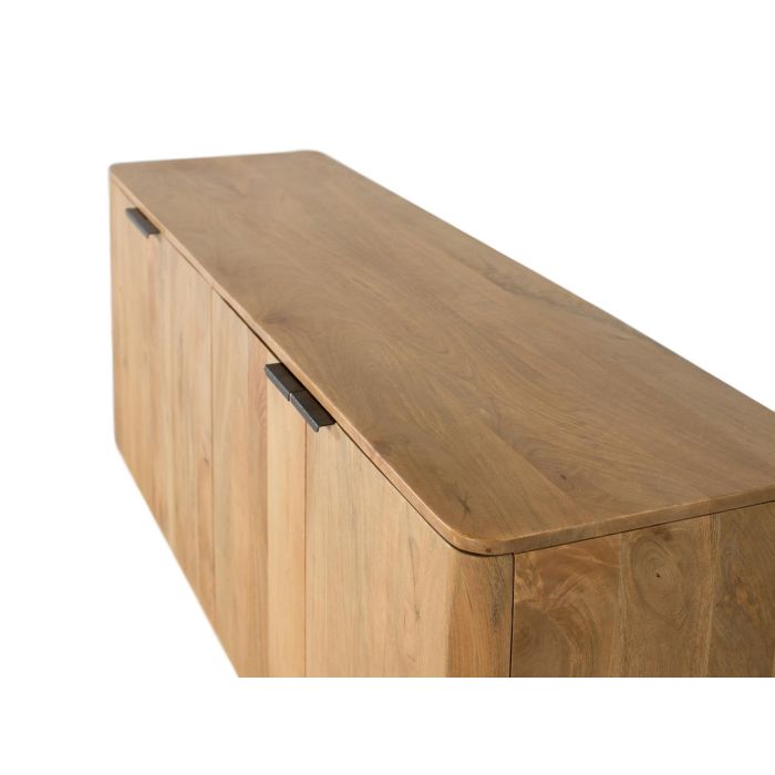 GINER Y COLOMER Aparador Madera de Mango Natural con 4 Puertas y Esquinas Redondeadas 3