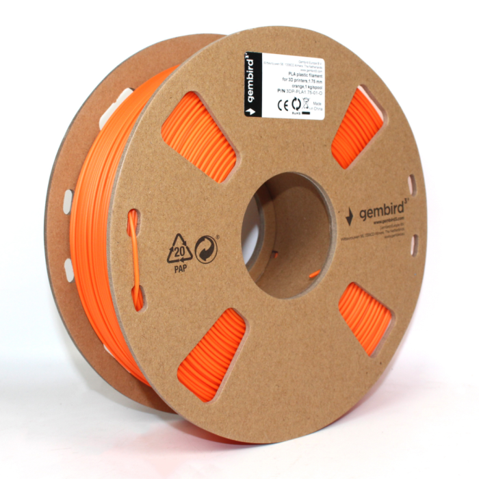 GEMBIRD 3DP-PLA1.75-01-O Filamento de Impresión 3D Ácido Poliláctico (PLA) Naranja 1.4 kg