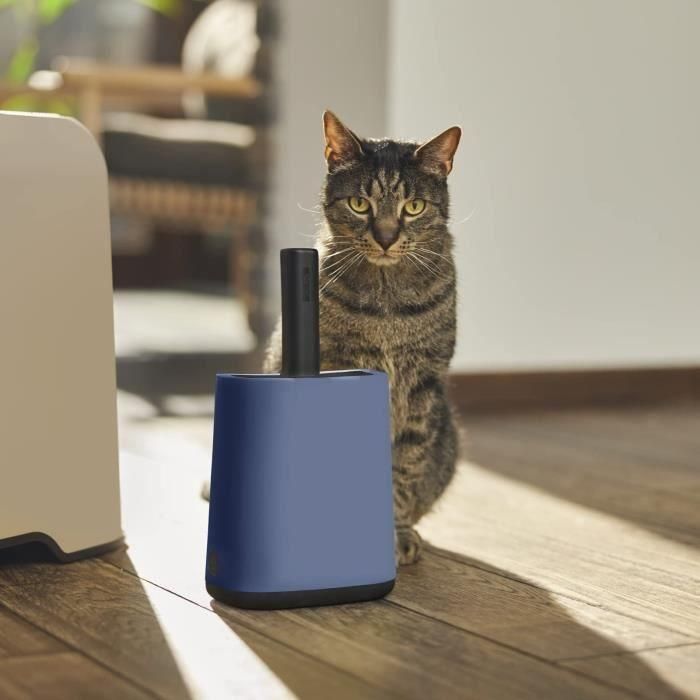 Rotho Mypet Pala con Soporte Biala Azul Horizon para la Limpieza Fácil de Areneros, con Almacenamiento Integrado de Bolsas, Plástico Reciclado 5