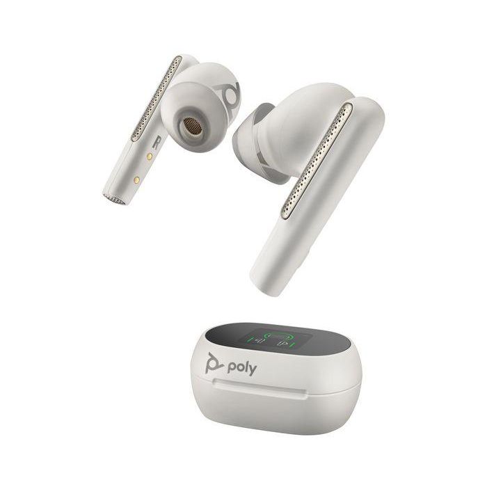 HP Poly Voyager Free 60+ UC White Sand Earbuds +BT700 USB-A Adapter +Touchscreen Charge Case HP Poly Voyager Free 60+ UC White Sand Earbuds +BT700 USB-A Adapter +Touchscreen Charge Case
