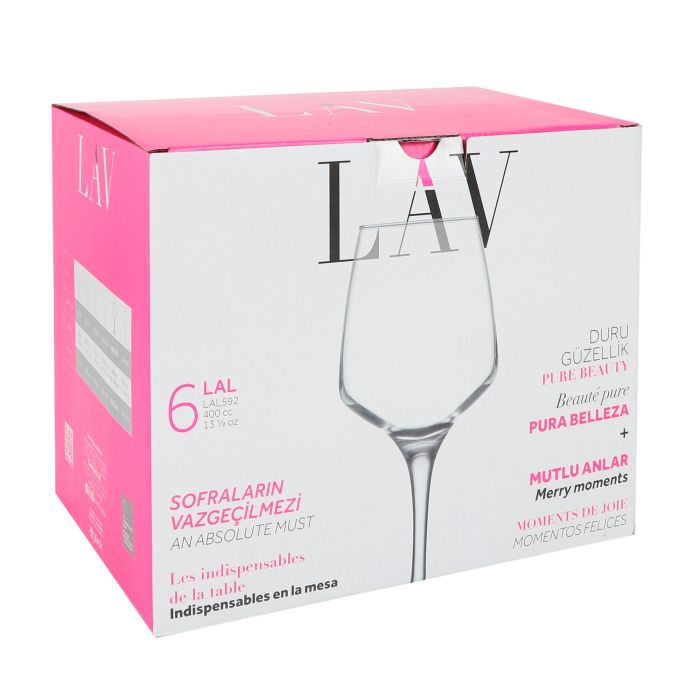 Lav Set 6 Copas Vino/Agua 400 cc Colección Lal (4 Cajas) 6