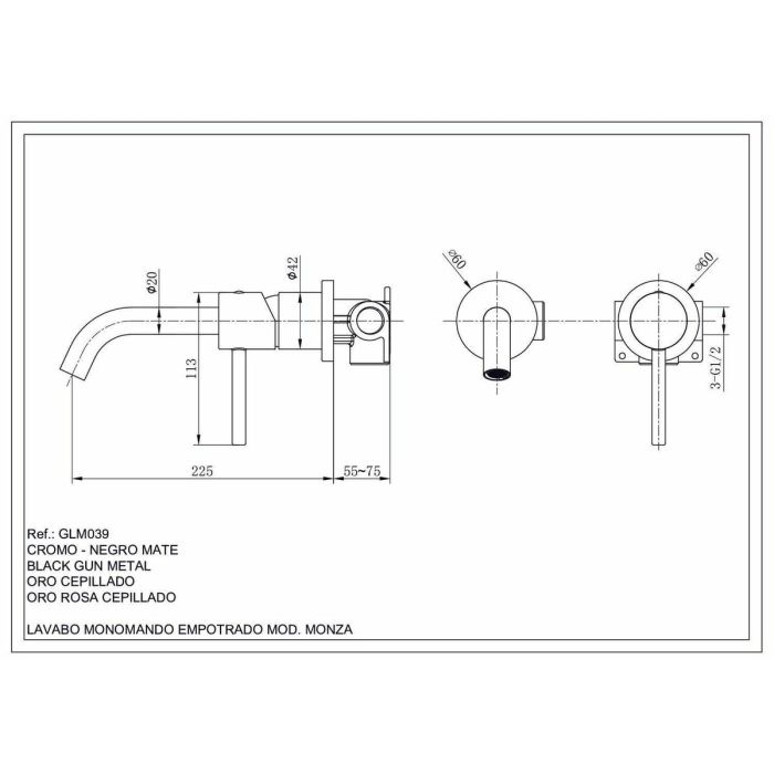 Columna de Ducha Imex MONZA GLM039 Acero Inoxidable 1