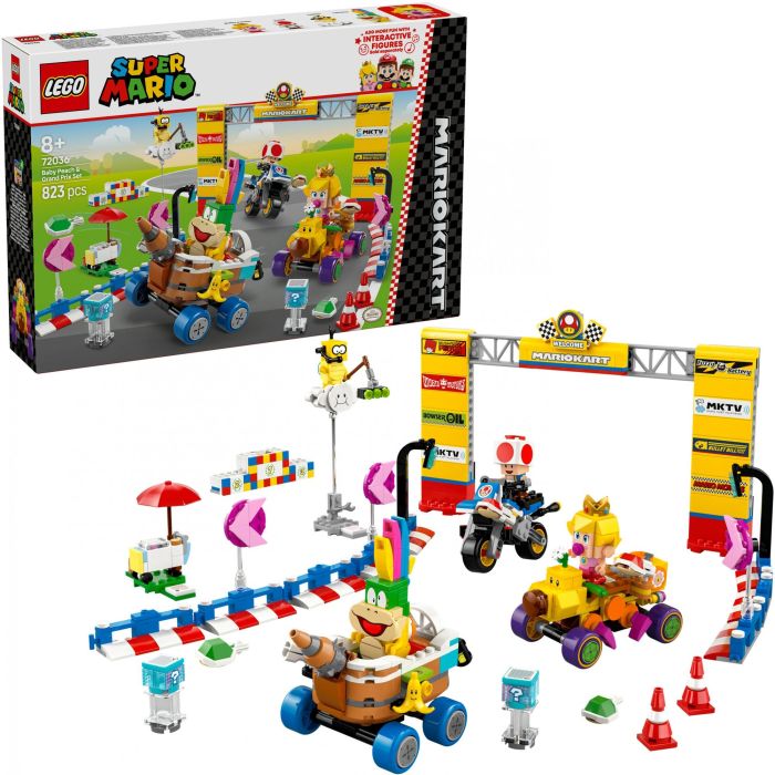 Lego Super Mario 72036 Mario Kart Set Baby Peach y Gran Premio Moto de Juguete