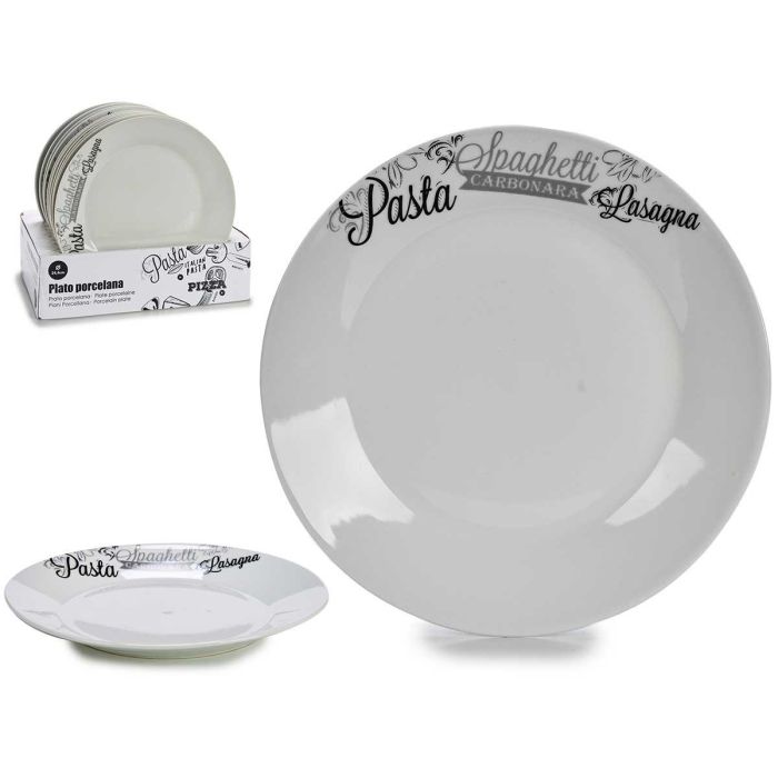 Plato Llano Porcelana 24 cm Arte Regal - Estampado Pasta, Apto Lavavajillas (20 Unidades) Plato Llano Porcelana 24 cm Arte Regal - Estampado Pasta, Apto Lavavajillas (20 Unidades)
