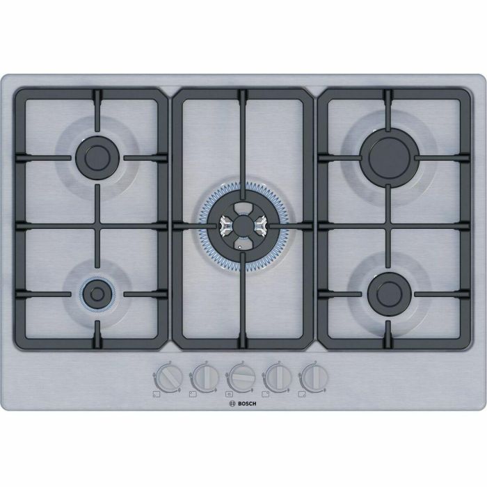 Bosch PGQ7B5K90 Placa de Gas Serie 4 de 5 Fuegos en Acero Inoxidable - 52 x 75 x 4,5 cm