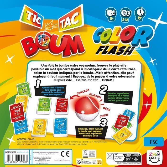 Asmodee ASM1724516657026 Tic Tac Boum Color Flash 3 Asmodee ASM1724516657026 Tic Tac Boum Color Flash 3