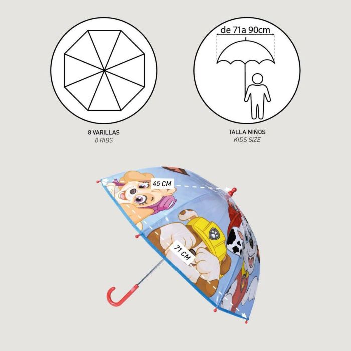 Paraguas manual burbuja paw patrol 45 cm 4 Paraguas manual burbuja paw patrol 45 cm 4
