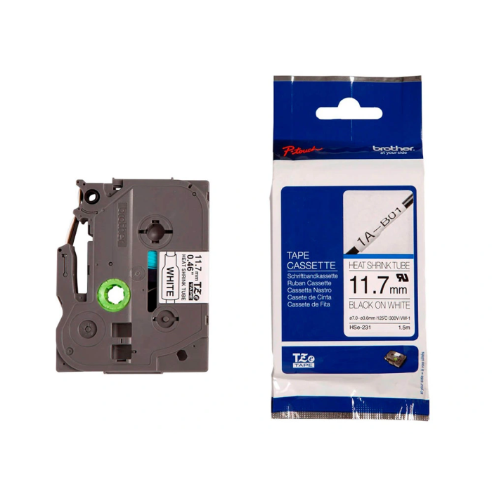 Brother HSE-231 Cinta Termoretráctil 11,7 mm Negra/Blanca Consumible Máquina de Etiquetas 4
